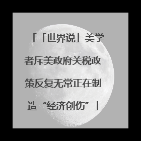 「世界说」美学者斥美政府关税政策反复无常正在制造“经济创伤”