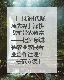 「新时代陇原先锋」深耕戈壁带农致富——记酒泉诚德农业农民专业合作社理事长范立德