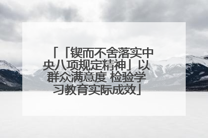 「锲而不舍落实中央八项规定精神」以群众满意度 检验学习教育实际成效