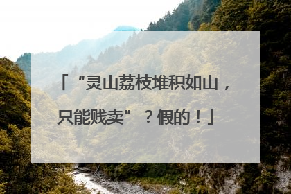 “灵山荔枝堆积如山，只能贱卖”？假的！