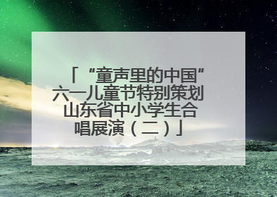 “童声里的中国”六一儿童节特别策划 山东省中小学生合唱展演（二）