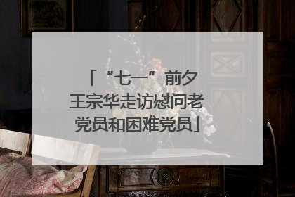 “七一”前夕 王宗华走访慰问老党员和困难党员