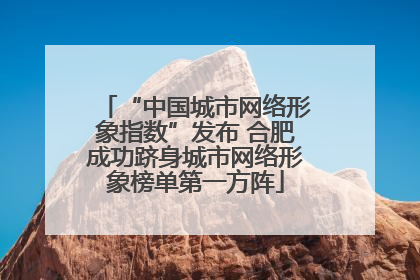 “中国城市网络形象指数”发布 合肥成功跻身城市网络形象榜单第一方阵