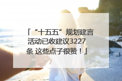 “十五五”规划建言活动已收建议3227条 这些点子很赞！