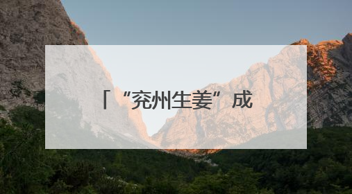 “兖州生姜”成功入选全国名特优新农产品名录