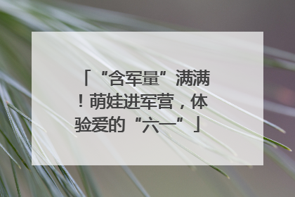 “含军量”满满！萌娃进军营，体验爱的“六一”