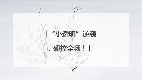 “小透明”逆袭，硬控全场！