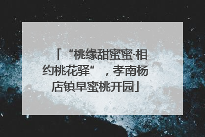 “桃缘甜蜜蜜·相约桃花驿”，孝南杨店镇早蜜桃开园