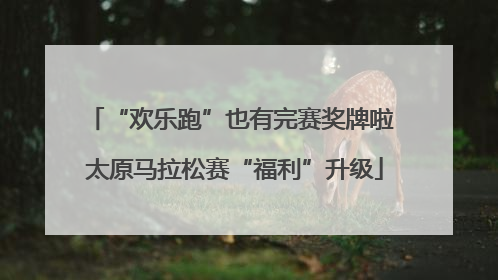 “欢乐跑”也有完赛奖牌啦 太原马拉松赛“福利”升级