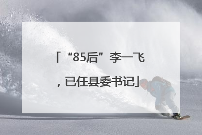 “85后”李一飞，已任县委书记