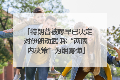 特朗普被曝早已决定对伊朗动武 称“两周内决策”为烟雾弹
