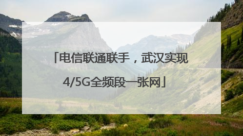 电信联通联手，武汉实现4/5G全频段一张网