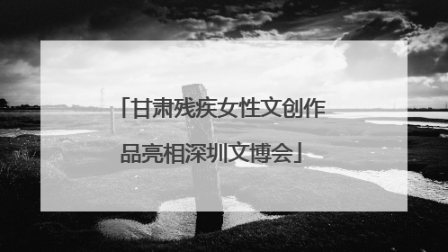 甘肃残疾女性文创作品亮相深圳文博会