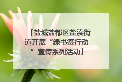 盐城盐都区盐渎街道开展“绿书签行动”宣传系列活动