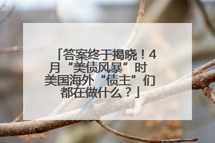 答案终于揭晓！4月“美债风暴”时 美国海外“债主”们都在做什么？