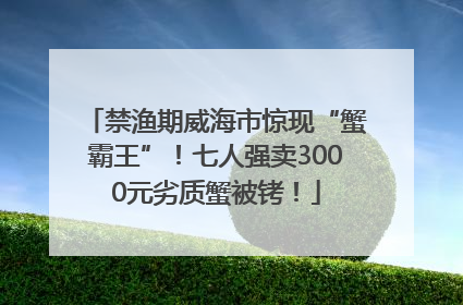 禁渔期威海市惊现“蟹霸王”！七人强卖3000元劣质蟹被铐！