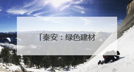秦安：绿色建材项目赋能工业经济高质量发展