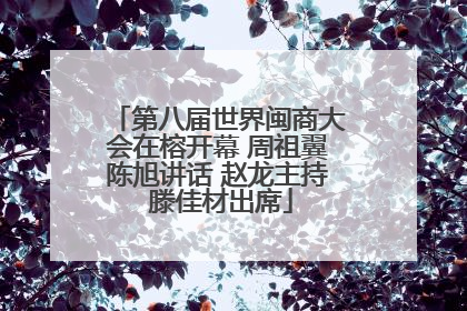 第八届世界闽商大会在榕开幕 周祖翼陈旭讲话 赵龙主持 滕佳材出席