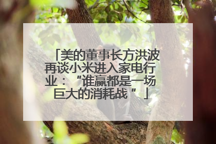 美的董事长方洪波再谈小米进入家电行业：“谁赢都是一场巨大的消耗战 ”