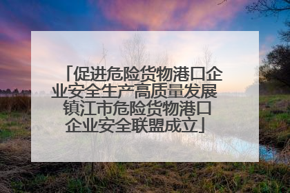 促进危险货物港口企业安全生产高质量发展 镇江市危险货物港口企业安全联盟成立