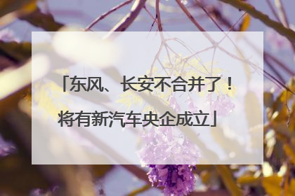 东风、长安不合并了！将有新汽车央企成立