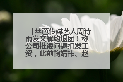 丝芭传媒艺人周诗雨发文解约退团！称公司推诿问题扣发工资，此前鞠婧祎、赵粤等多名艺人解约
