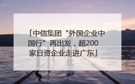 中信集团“外国企业中国行”再出发，超200家日资企业走进广东