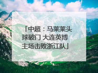 中超：马莱莱头球破门 大连英博主场击败浙江队