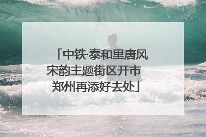 中铁·泰和里唐风宋韵主题街区开市 郑州再添好去处