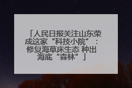 人民日报关注山东荣成这家“科技小院”：修复海草床生态 种出海底“森林”