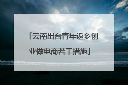 云南出台青年返乡创业做电商若干措施