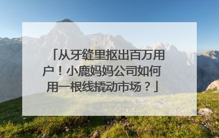从牙缝里抠出百万用户！小鹿妈妈公司如何用一根线撬动市场？
