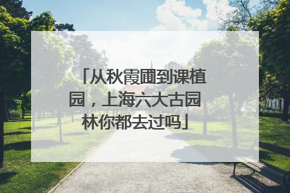 从秋霞圃到课植园，上海六大古园林你都去过吗