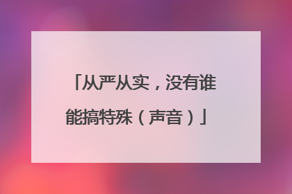 从严从实，没有谁能搞特殊（声音）