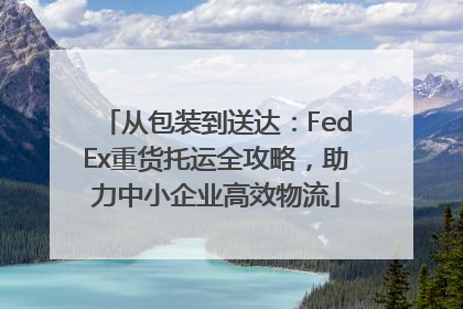 从包装到送达：FedEx重货托运全攻略，助力中小企业高效物流
