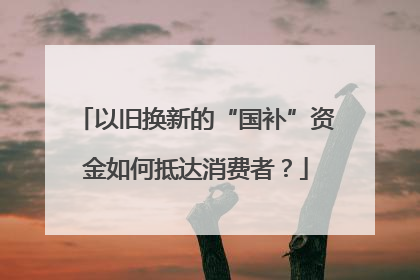 以旧换新的“国补”资金如何抵达消费者？