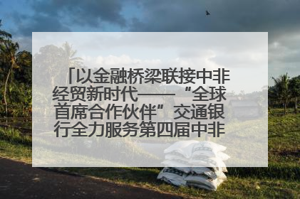 以金融桥梁联接中非经贸新时代——“全球首席合作伙伴”交通银行全力服务第四届中非经贸博览会