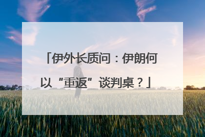 伊外长质问：伊朗何以“重返”谈判桌？