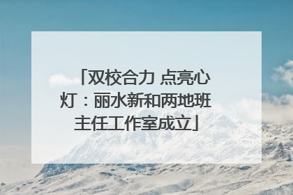 双校合力 点亮心灯：丽水新和两地班主任工作室成立