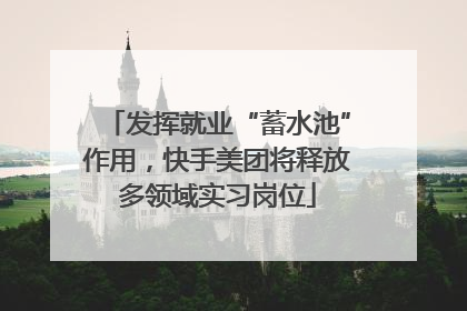 发挥就业“蓄水池”作用，快手美团将释放多领域实习岗位