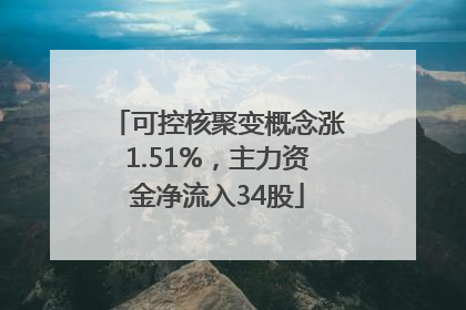 可控核聚变概念涨1.51%，主力资金净流入34股