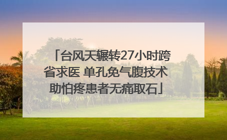 台风天辗转27小时跨省求医 单孔免气腹技术助怕疼患者无痛取石