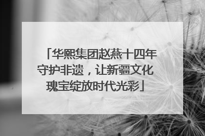 华熙集团赵燕十四年守护非遗，让新疆文化瑰宝绽放时代光彩