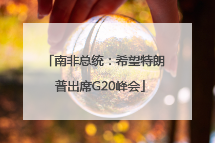 南非总统：希望特朗普出席G20峰会