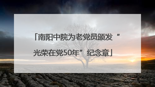 南阳中院为老党员颁发“光荣在党50年”纪念章