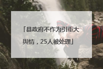 县政府不作为引重大舆情，25人被处理