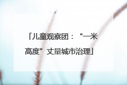 儿童观察团：“一米高度”丈量城市治理