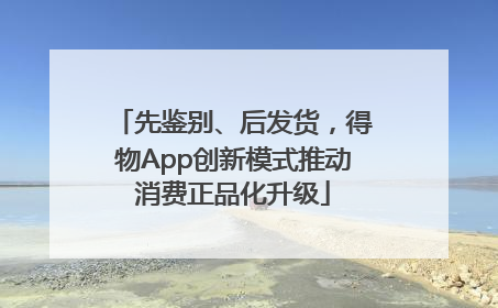 先鉴别、后发货，得物App创新模式推动消费正品化升级