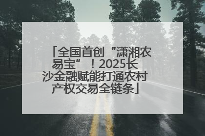 全国首创“潇湘农易宝”！2025长沙金融赋能打通农村产权交易全链条