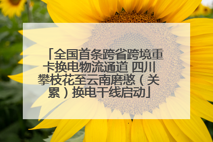 全国首条跨省跨境重卡换电物流通道 四川攀枝花至云南磨憨（关累）换电干线启动